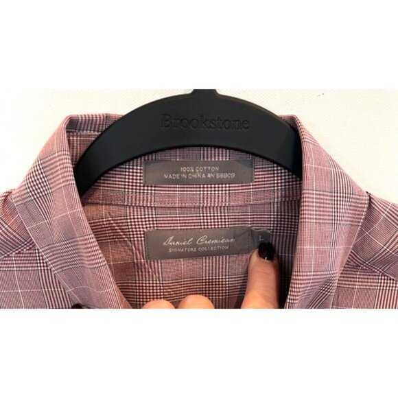 Daniel Cremieux Signature Collection Button Down Maroon Long Sleeve Shirt Casual - Picture 4 of 12
